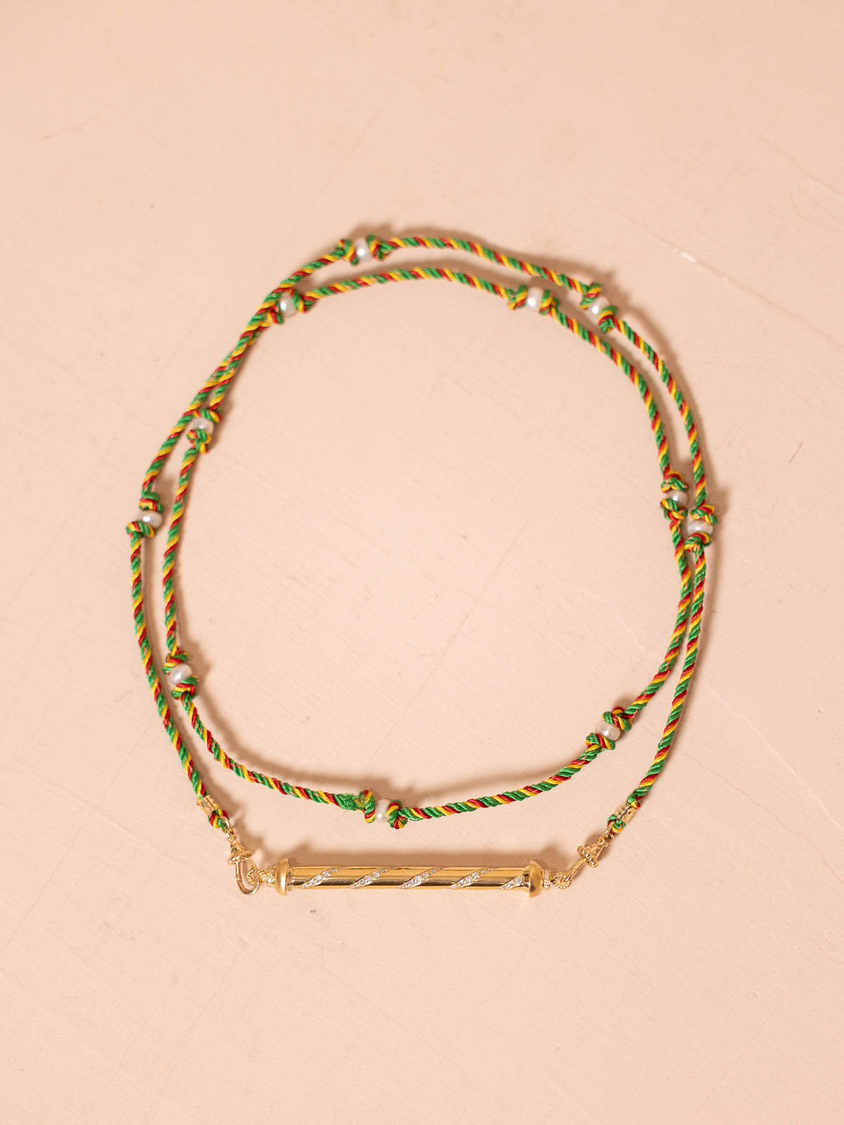 Candy Cane Necklace in Gold & Diamond