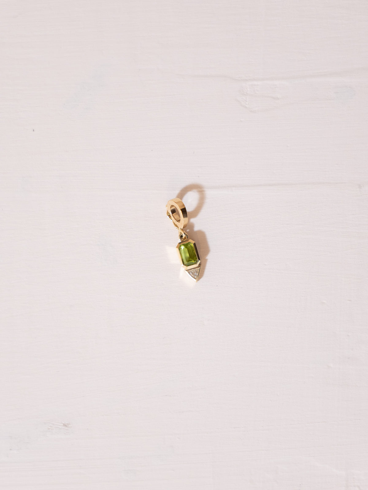 Peridot and Trillion Diamond Charm