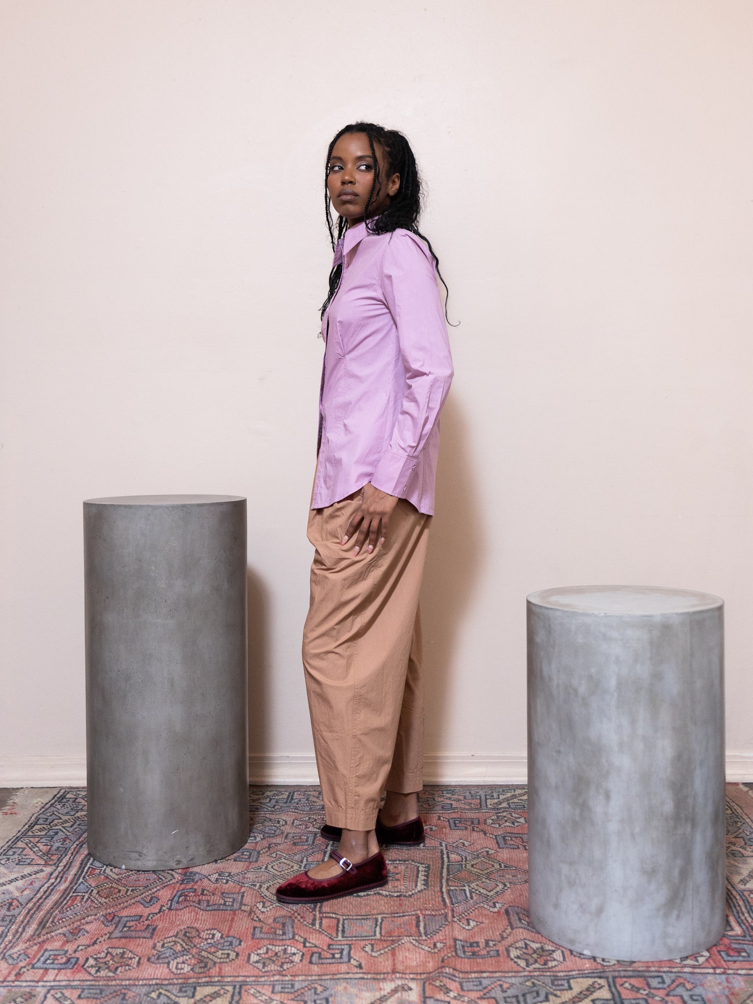 Spa Pleat Pant in Deep Khaki