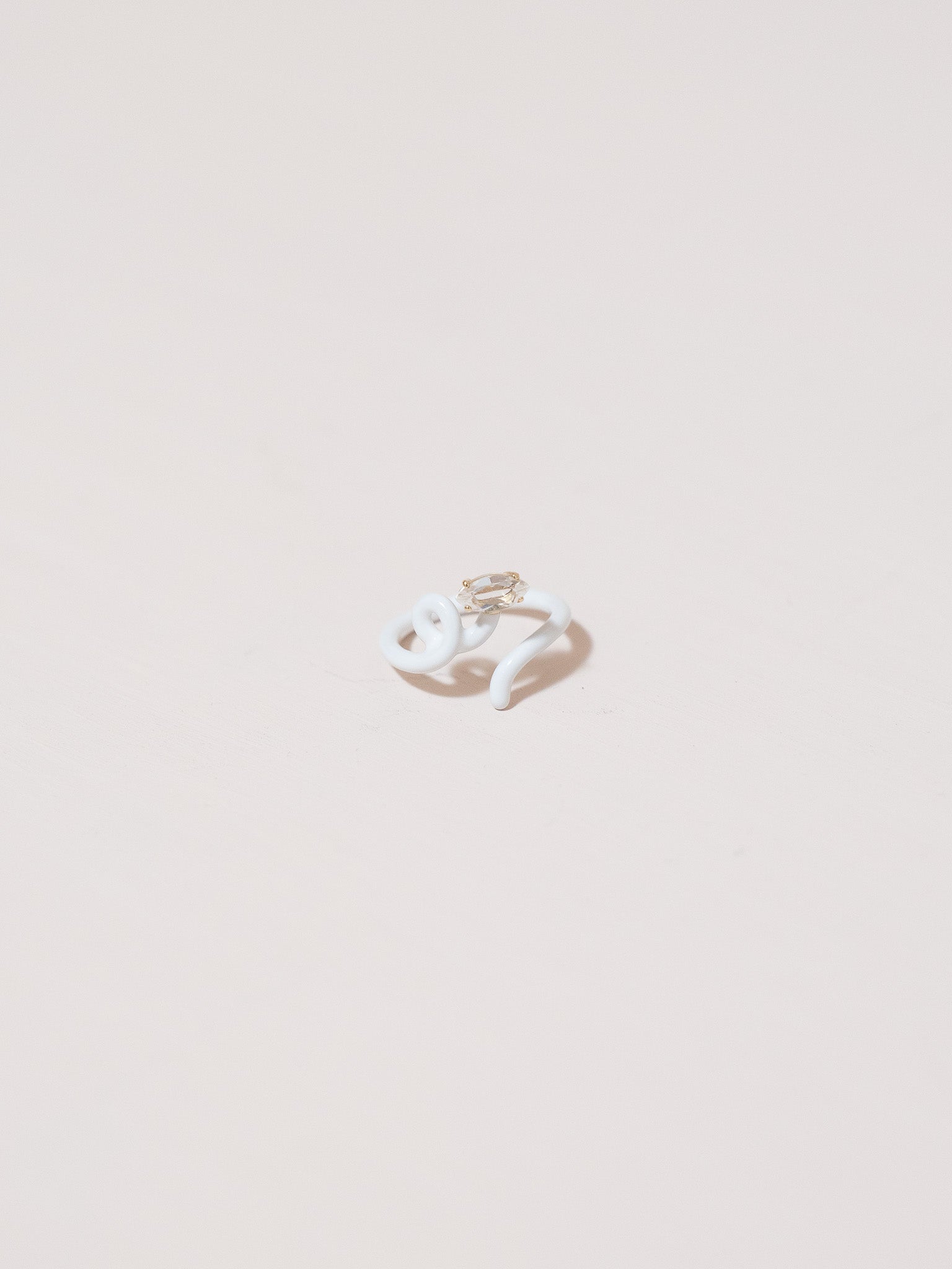 Baby Vine Tendril Ring in White