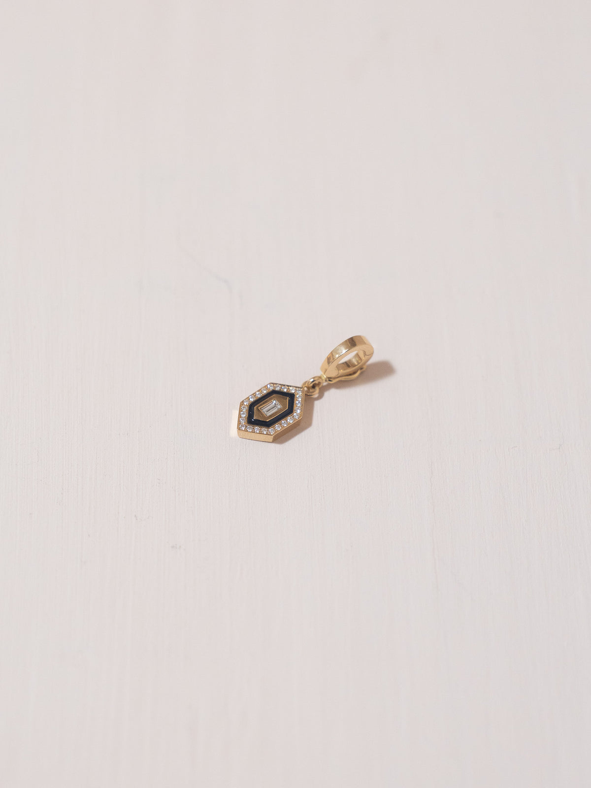 N/S Small Diamond Enamel Charm