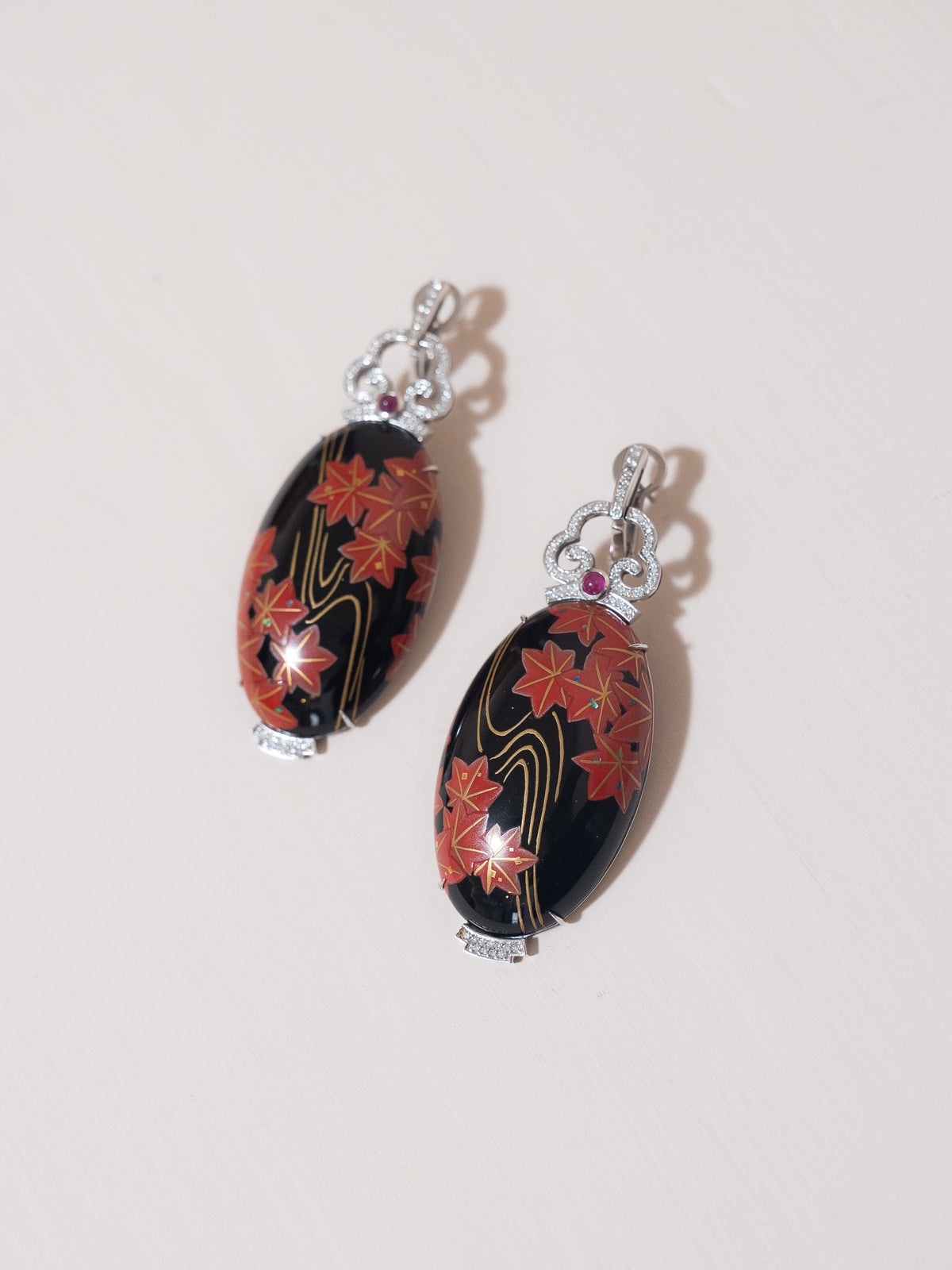 Japanese Lacquer Plate Earrings