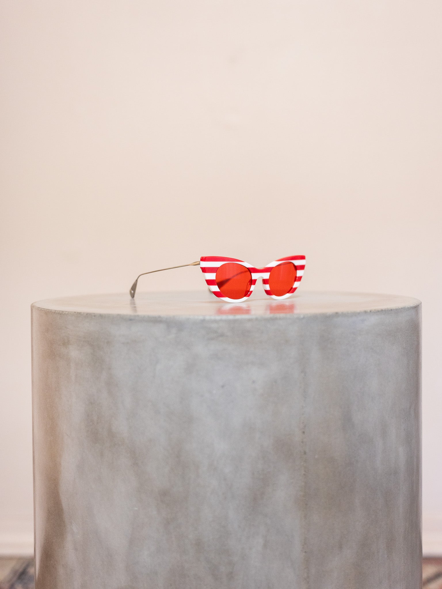 Angelica Sunglasses in Red White Stripes