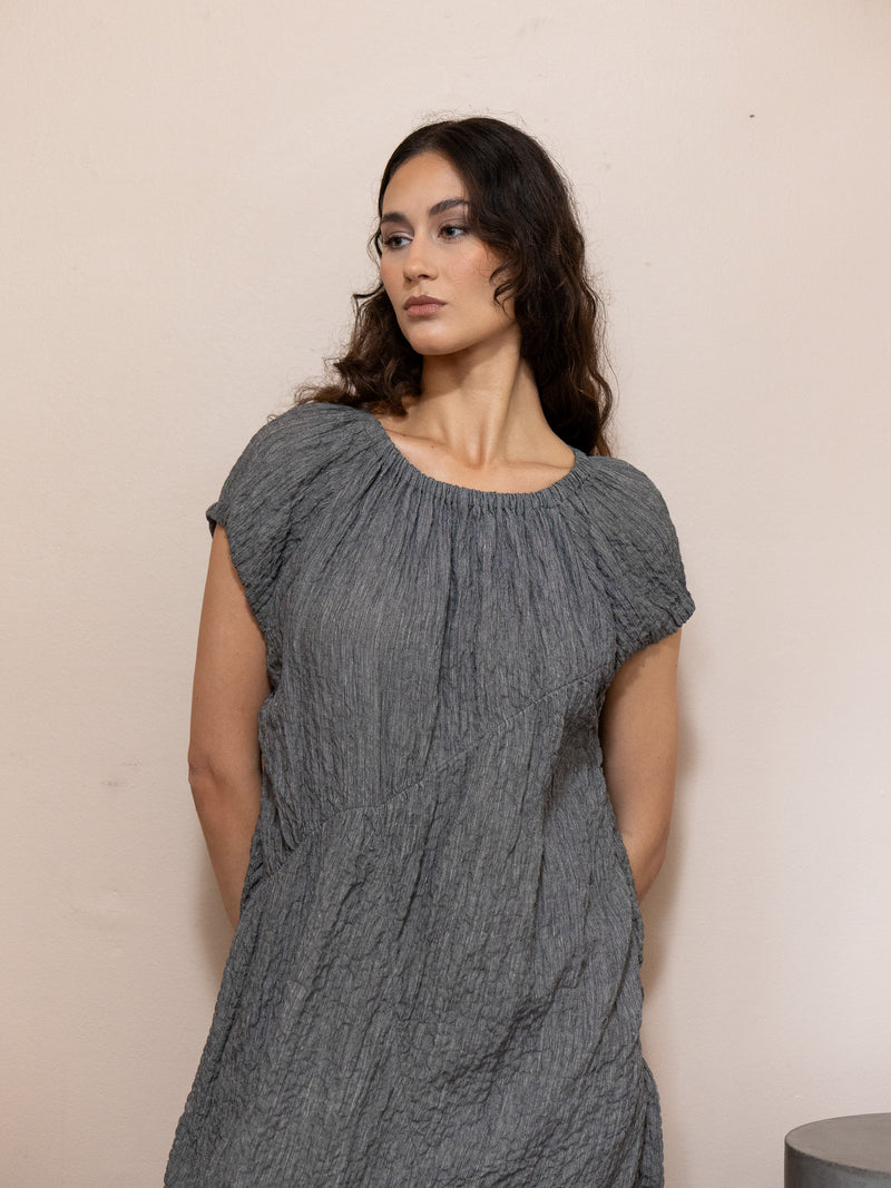 Shirred Dress CHARCOAL / 0 Shirred Dress CHARCOAL / 0