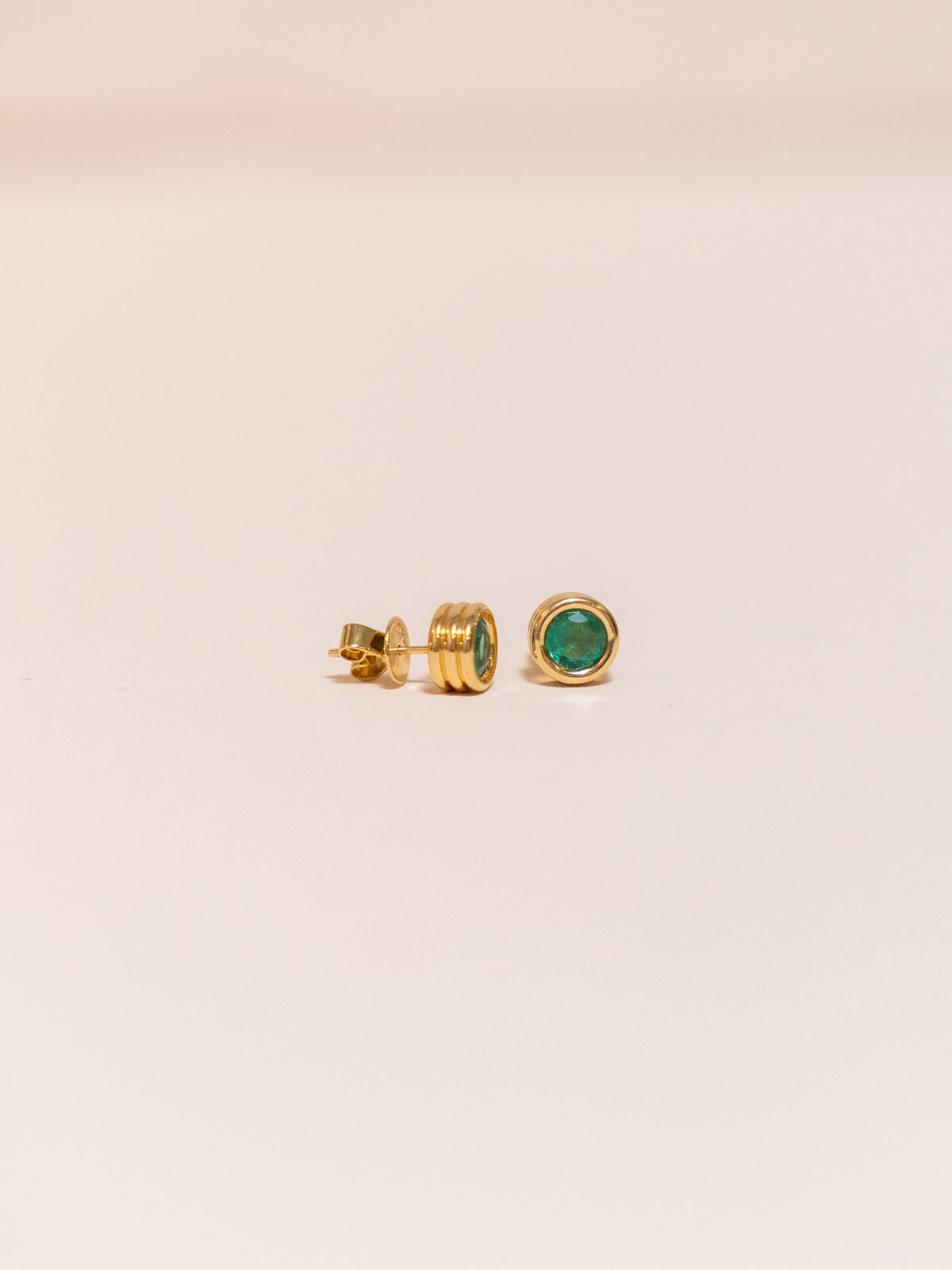 Grotto Studs with Emerald