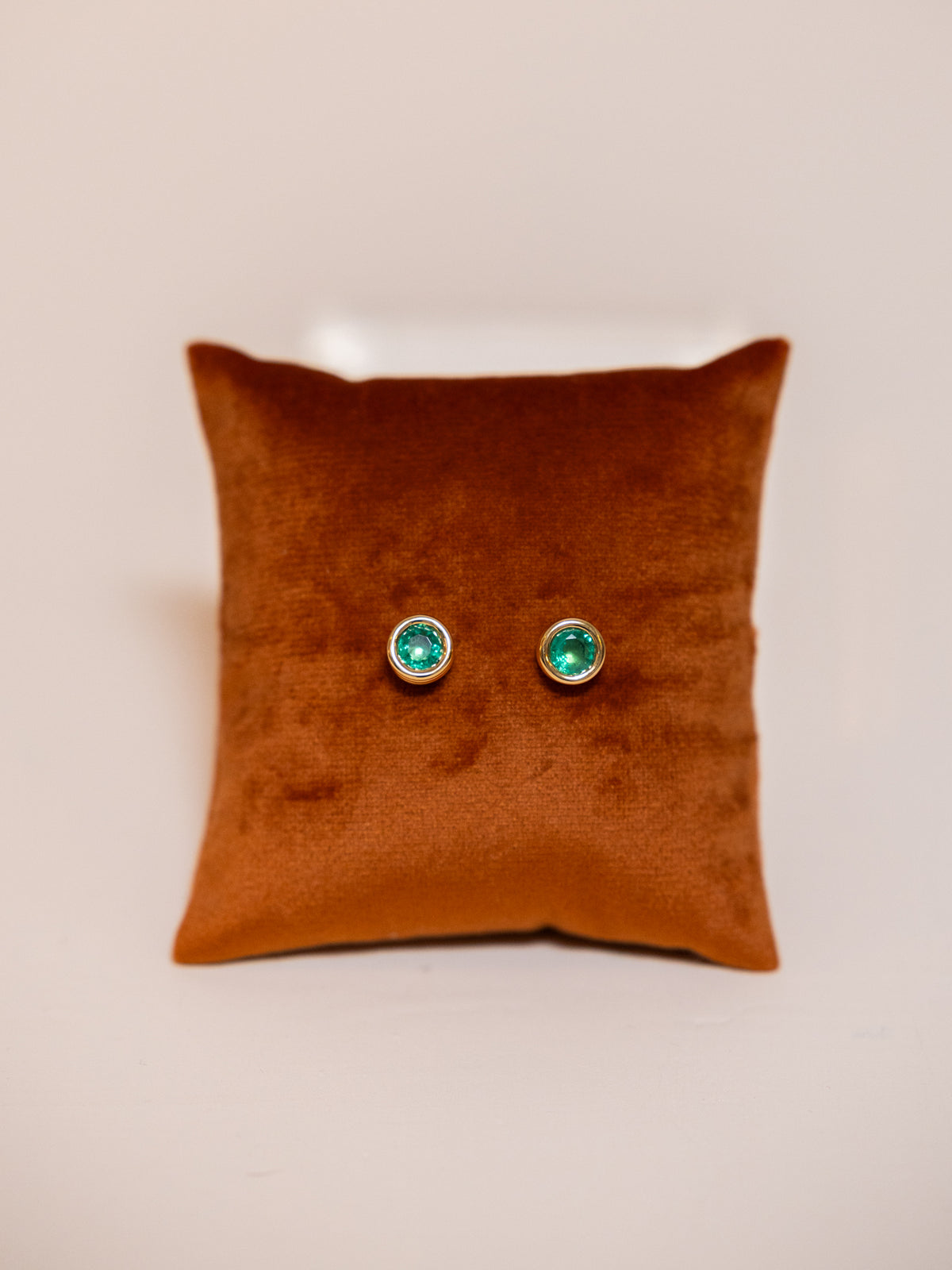 Grotto Studs with Emerald