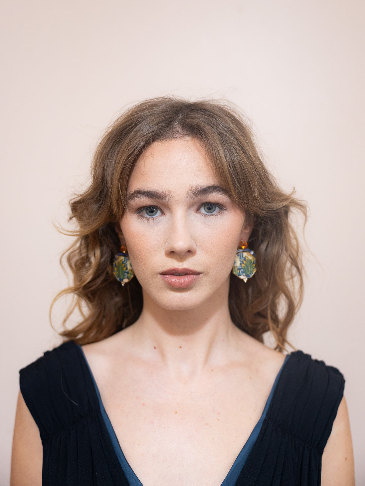 Marquetry Tibetan Leaf Earring