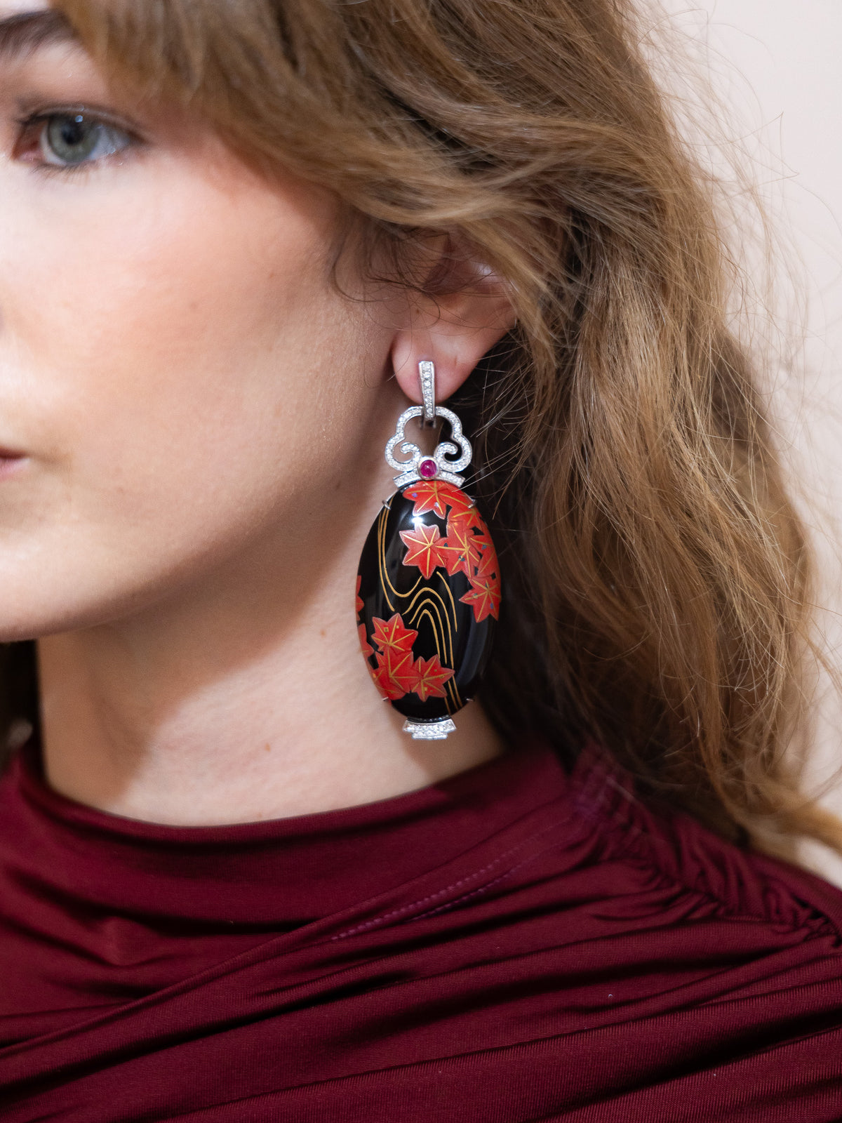 Japanese Lacquer Plate Earrings