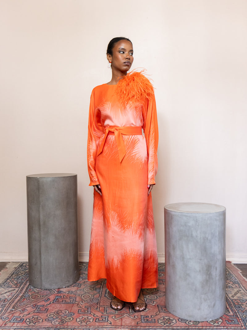 orange kimono dress Women's Japanese Kimono Silk Vintage Orange Enamel Camellia Floral Robe with Pockets Elegant Loungewear Gift for wife One Size Fits S-XL Best Birthday