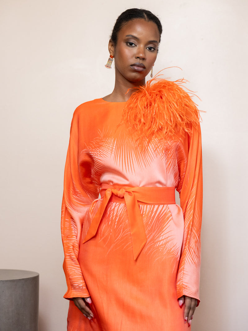 orange kimono dress Neon Orange Kimono