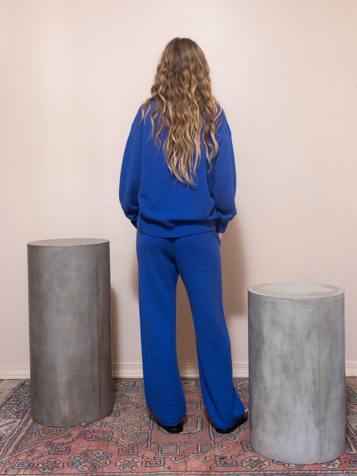 Baby Cashmere Knit Pants in Royal Blue