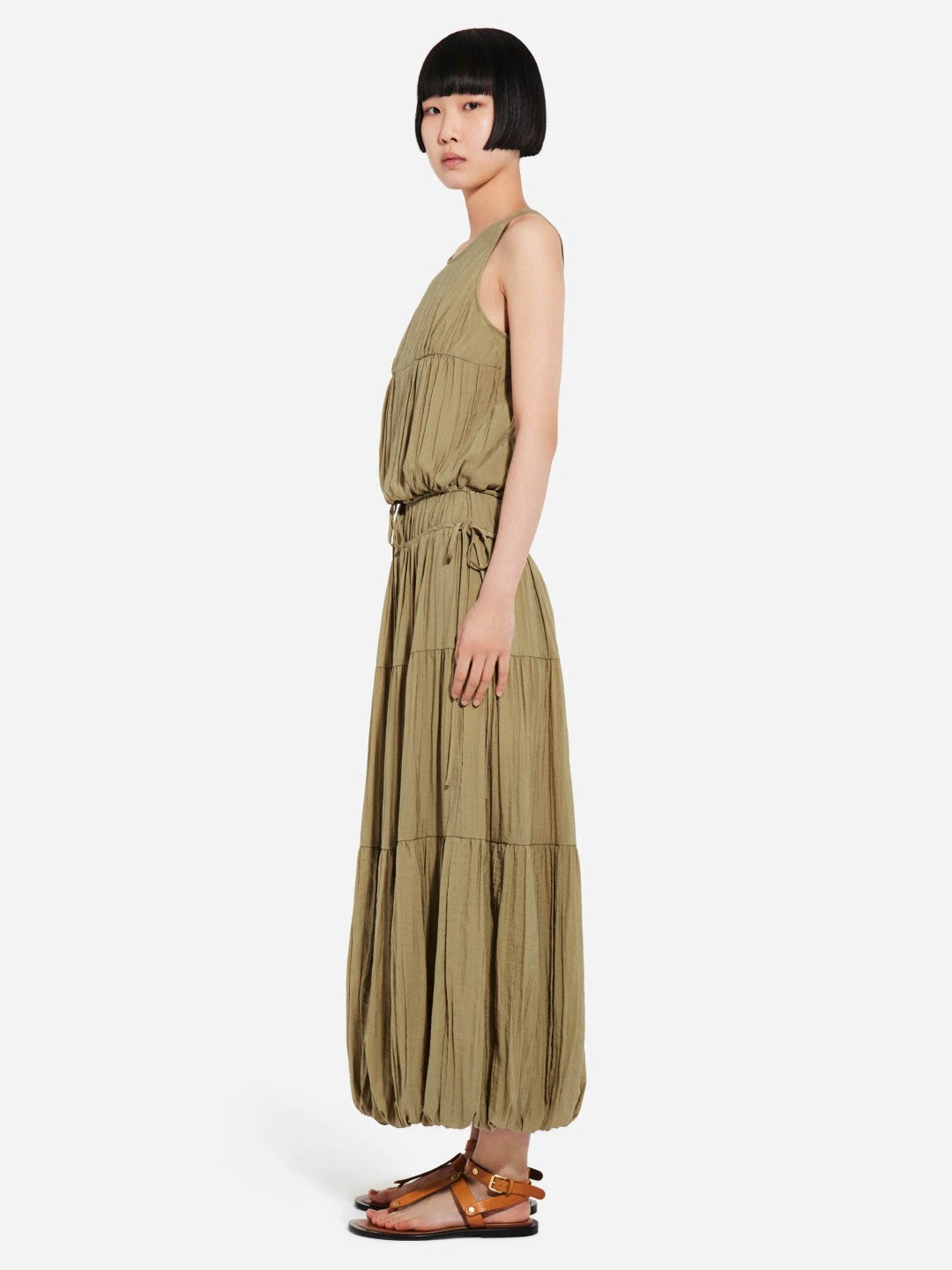 Soft Pleated Turn Up Dress