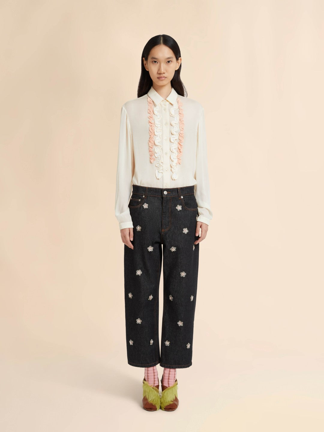 Floral Applique Jeans