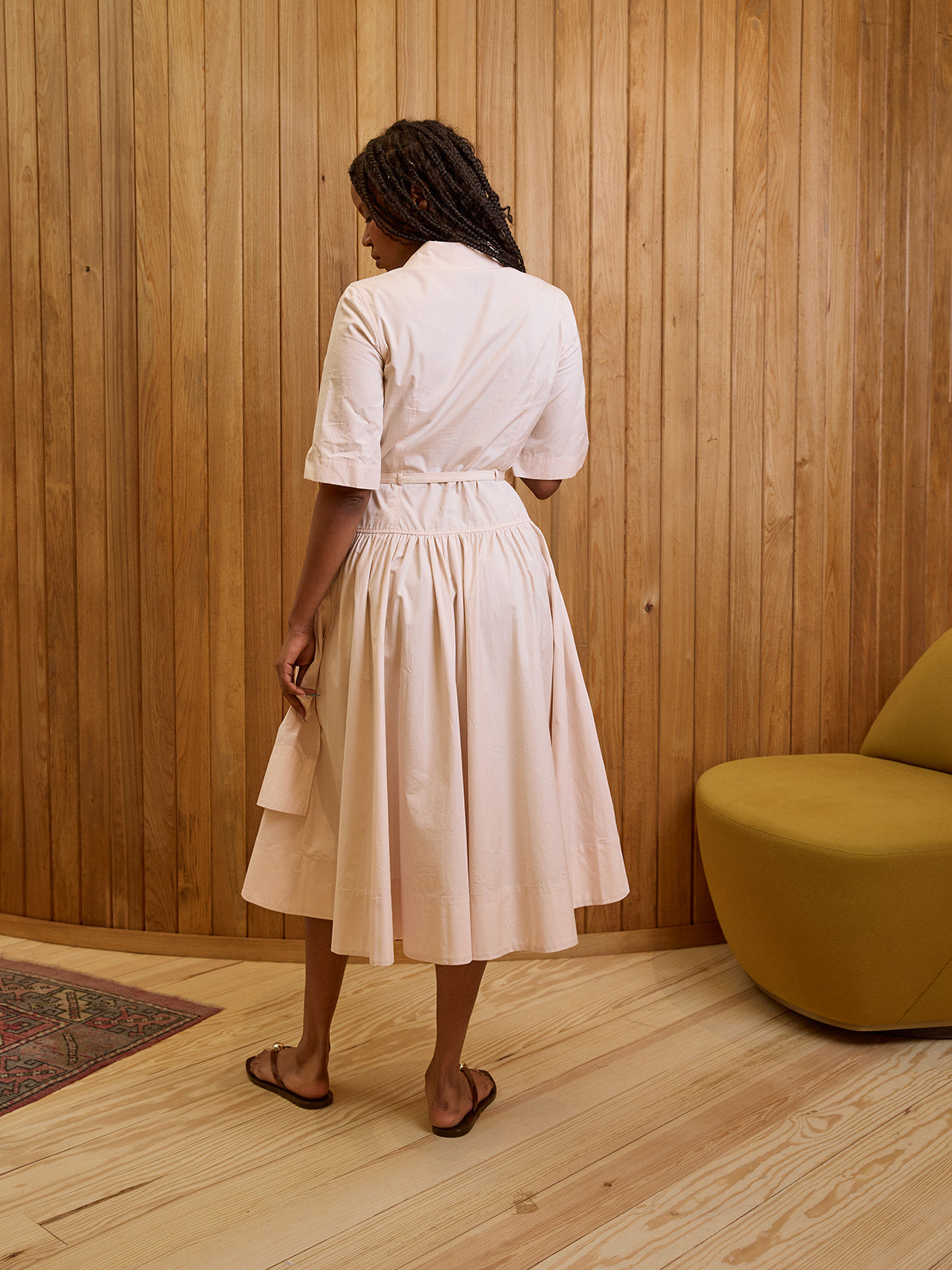 Short Sleeve Belted Dress