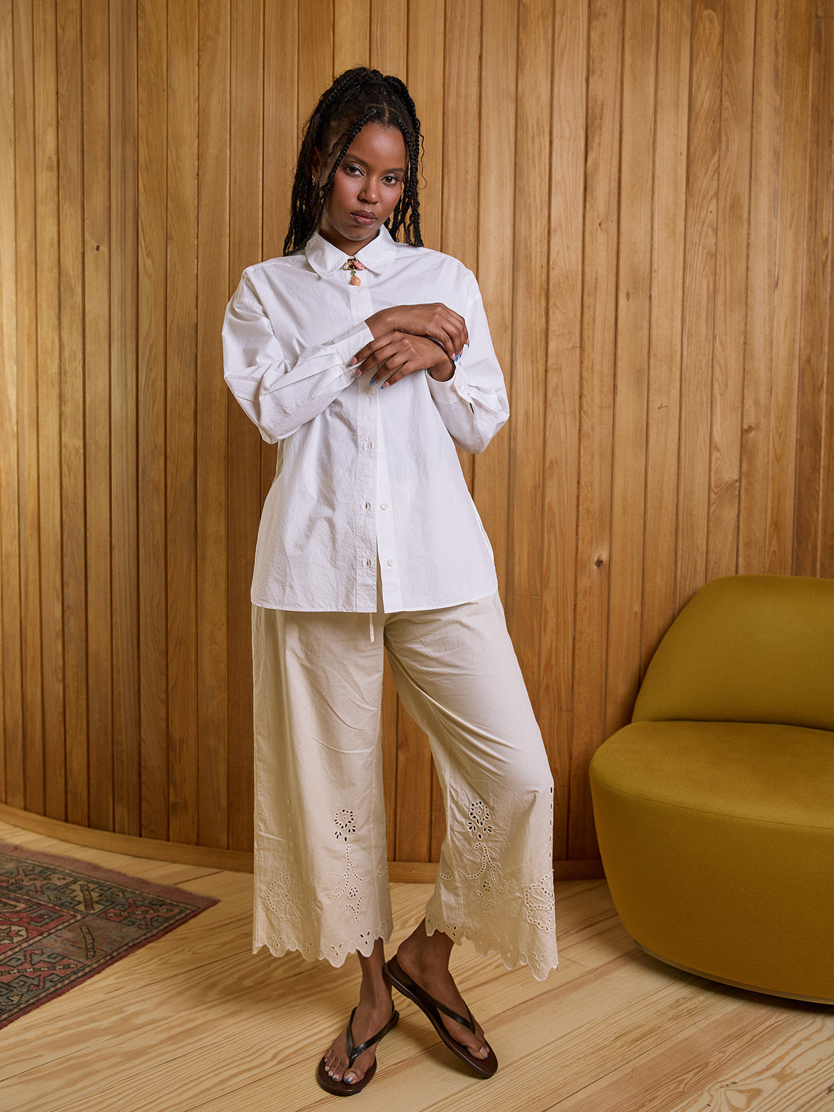 Embroidered Kari Pull-On Pant