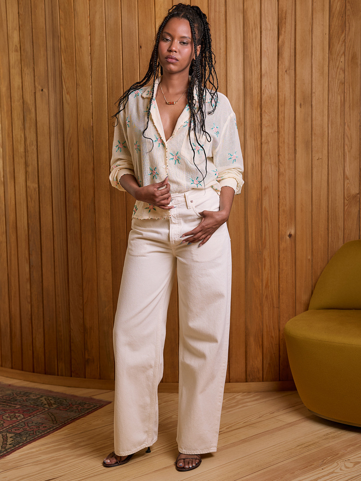 Low Slung Baggy Jean in Solar