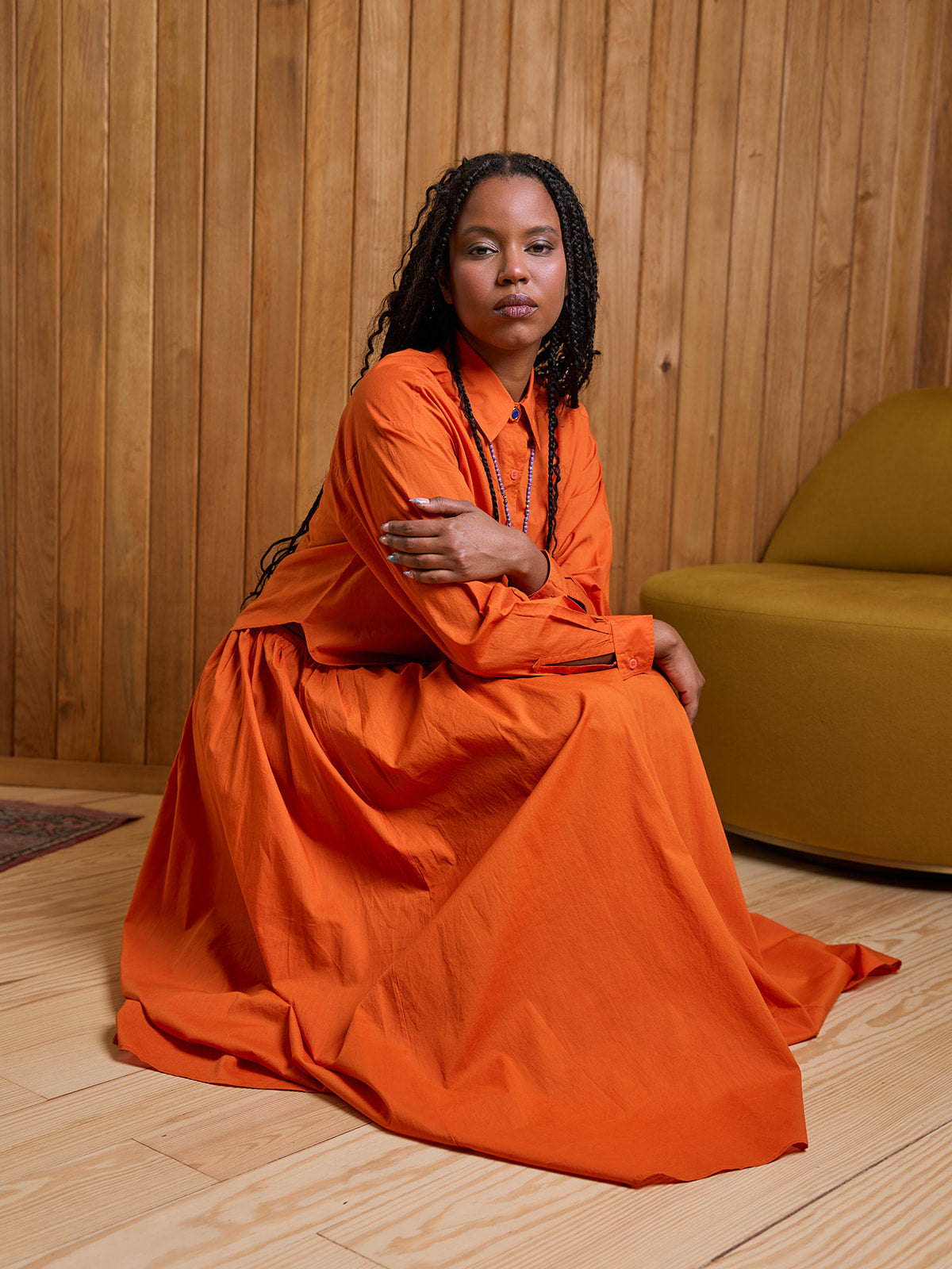 Hanne Tie Maxi Skirt in Persimmon