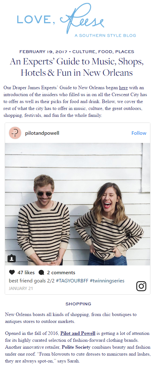 Draper James Blog, February 2017