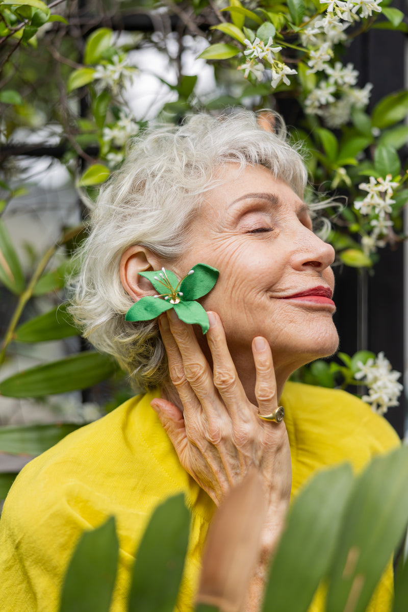 Emerald Sun Flower Earrings
