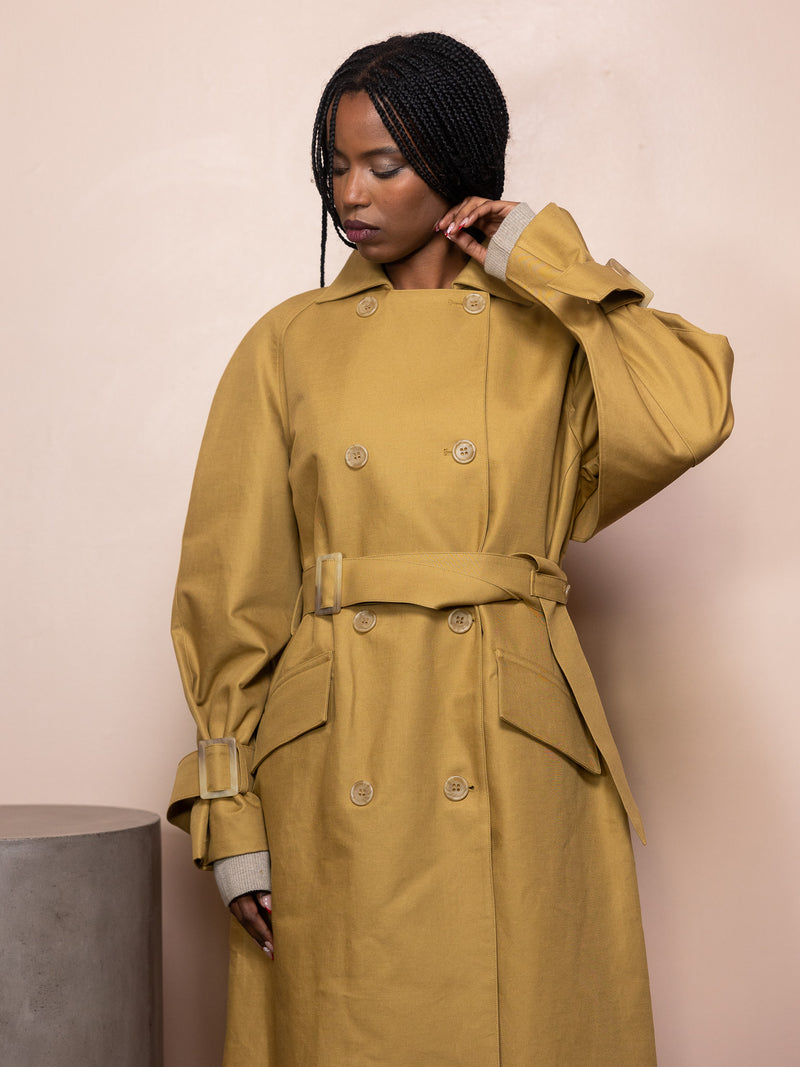 Sculpted Cotton Trench Coat