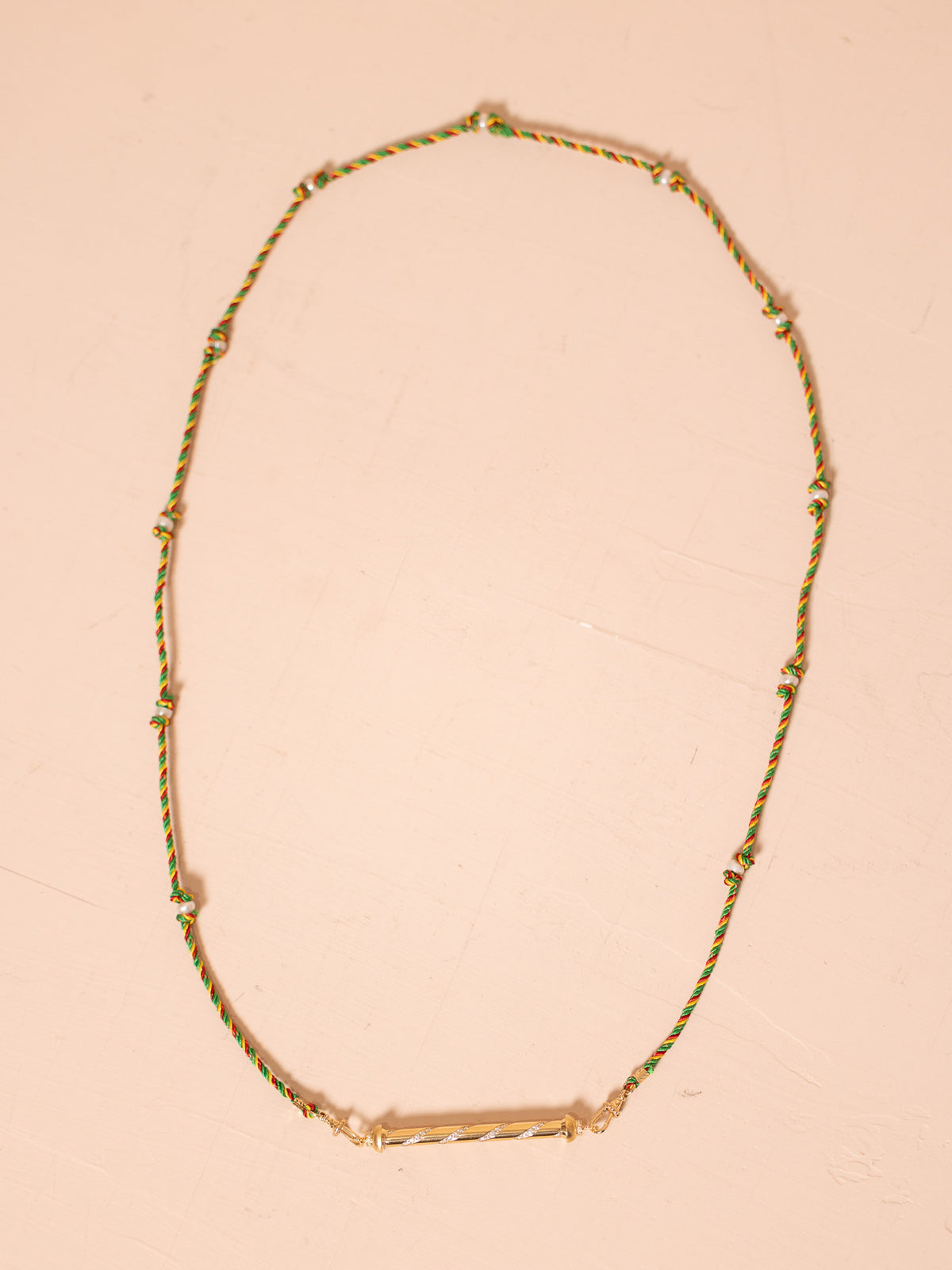 Candy Cane Necklace in Gold & Diamond