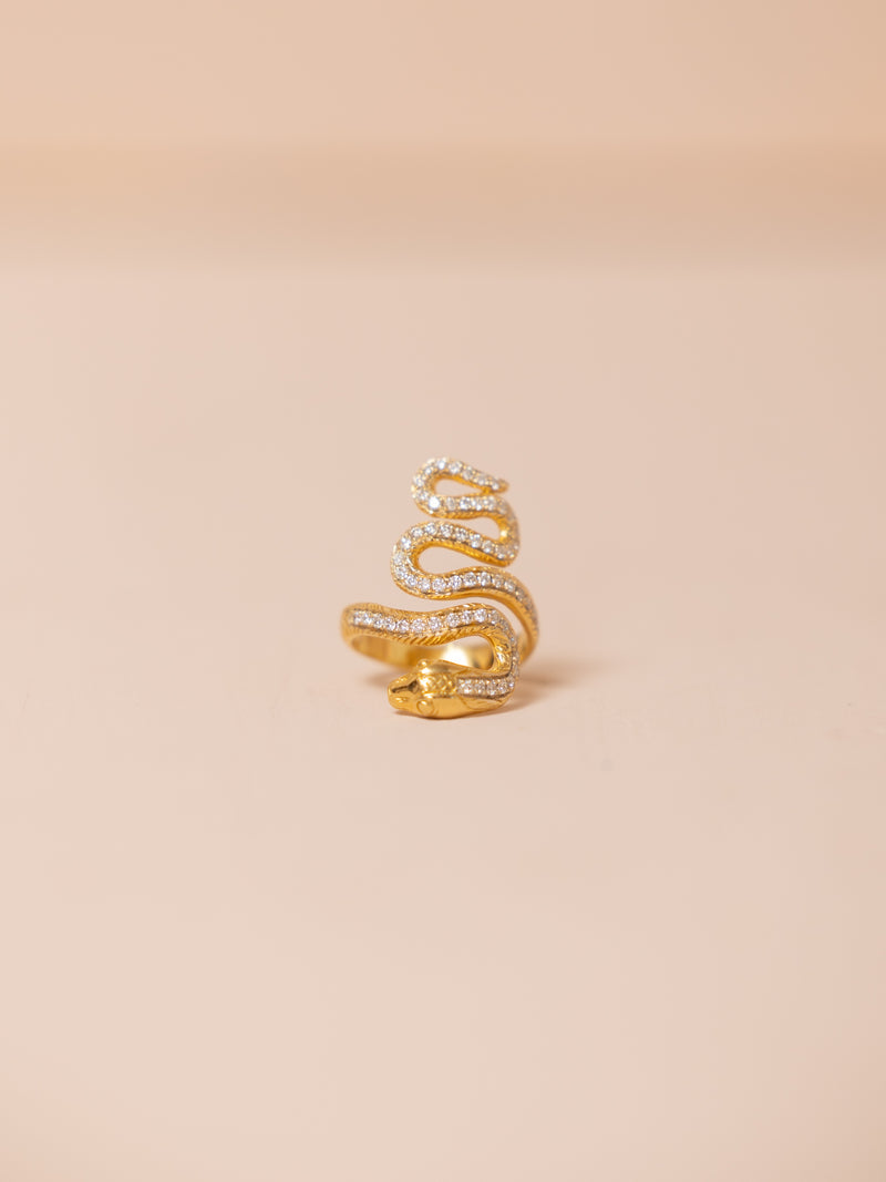 Snake Ring with Diamonds