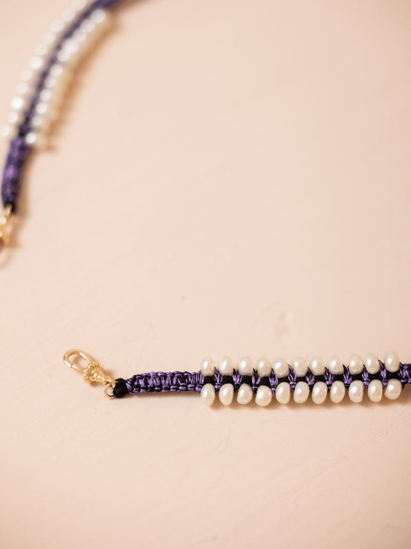 50 cm Ica Mauli Pearl Necklace in Purple & Black