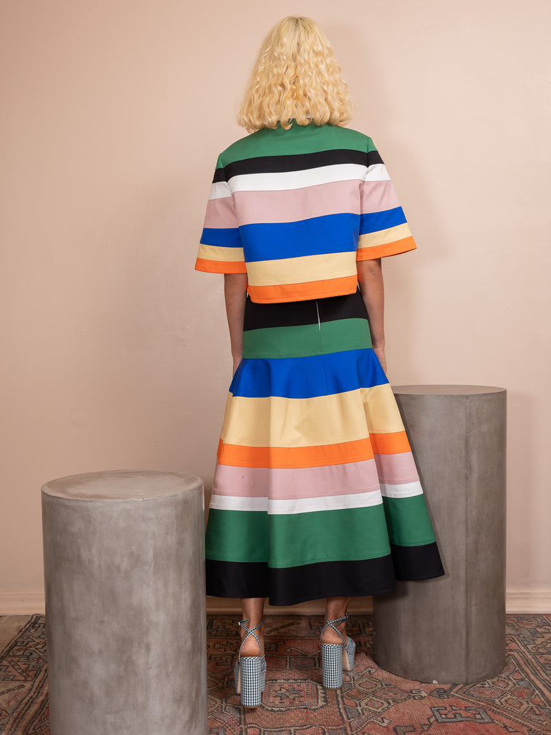 Striped Brush Skirt