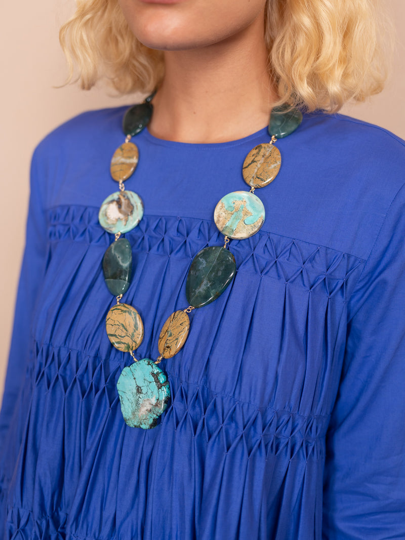 Jasper, Agate, Chrysocolla and Turquoise Necklace