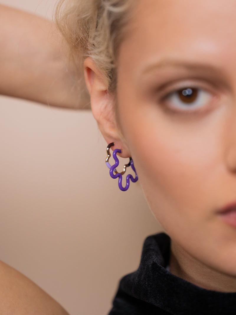 Flower Power Earrings in Purple