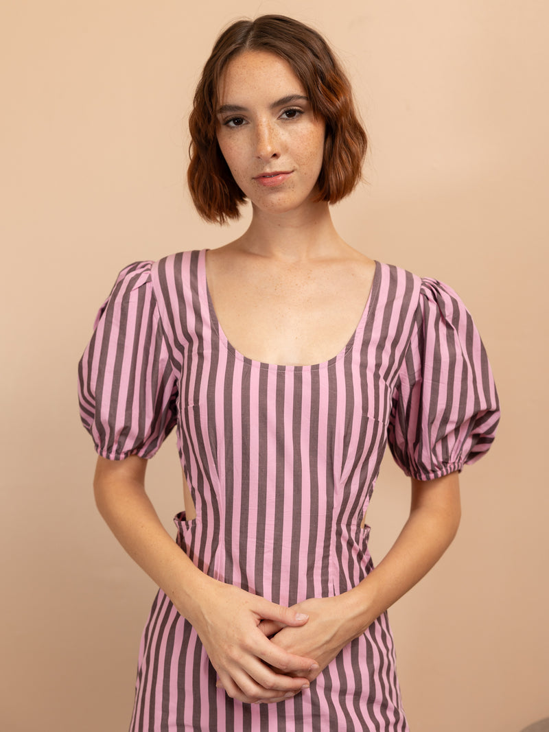 Striped Cutout Dress