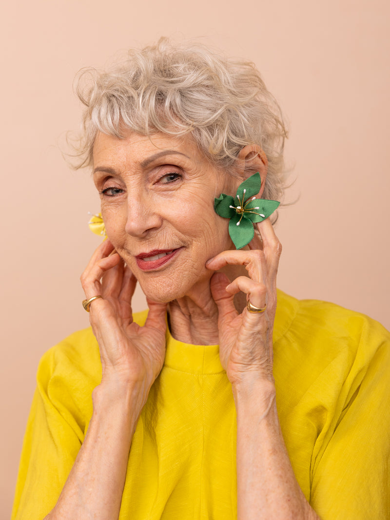 Emerald Sun Flower Earrings