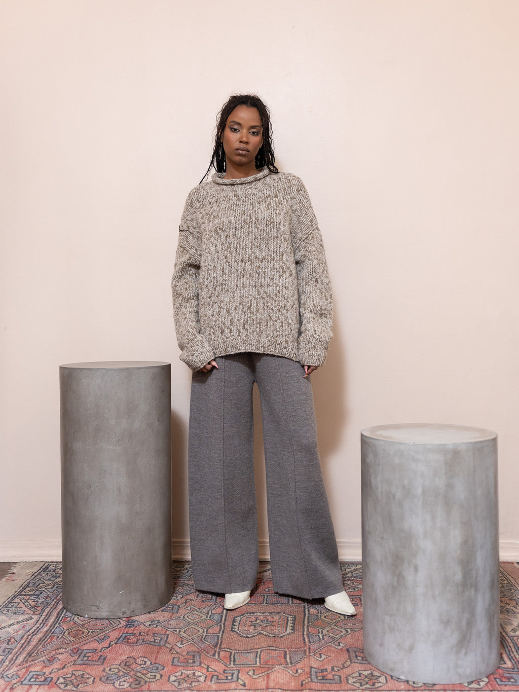 Handknit Paint Rollneck