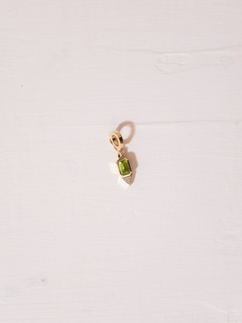 Peridot and Trillion Diamond Charm