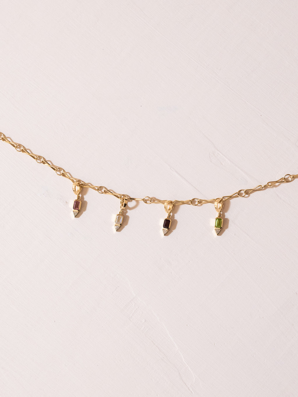 Moonstone & Trillion Diamond Charm