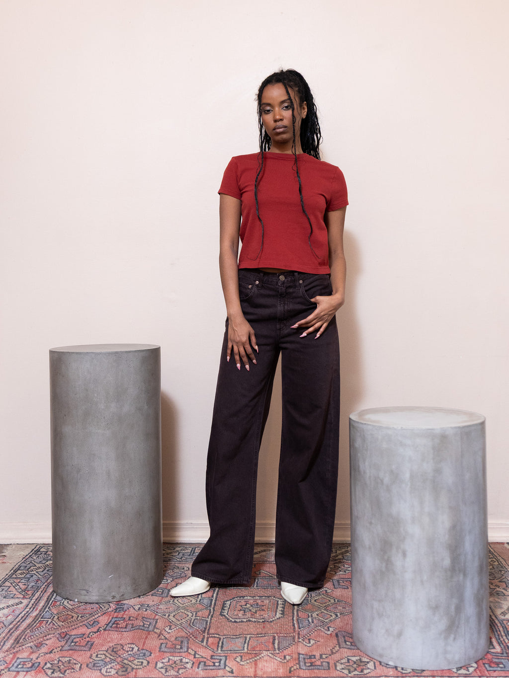 Adine Shrunken Tee in Brick