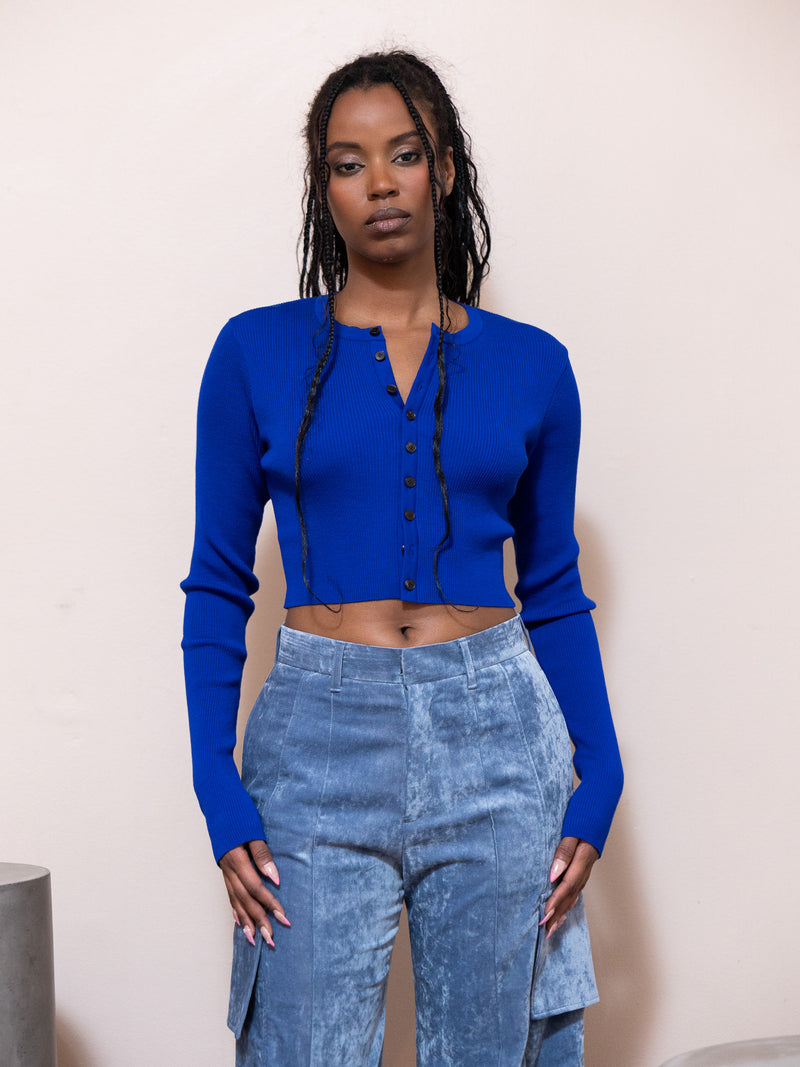 Rib Knit Short Cardigan