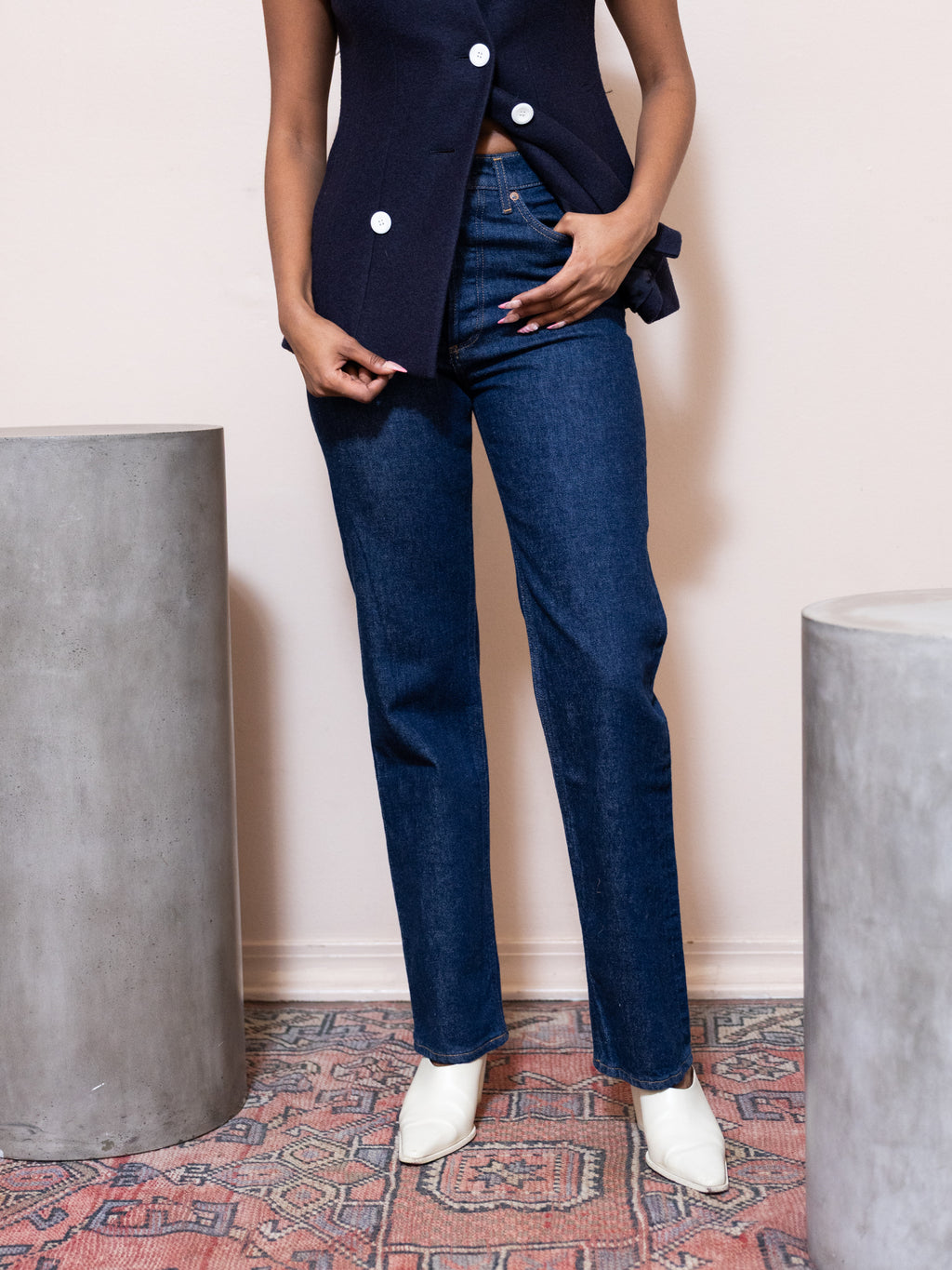 90's Pinch Waist Long Jean