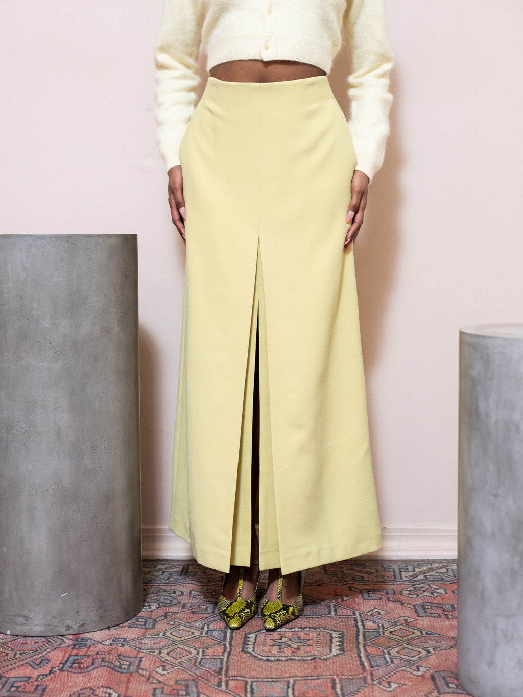 Double Cloth Slit Skirt