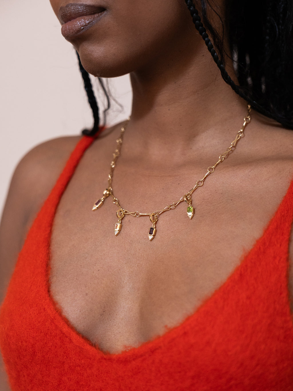 Peridot and Trillion Diamond Charm