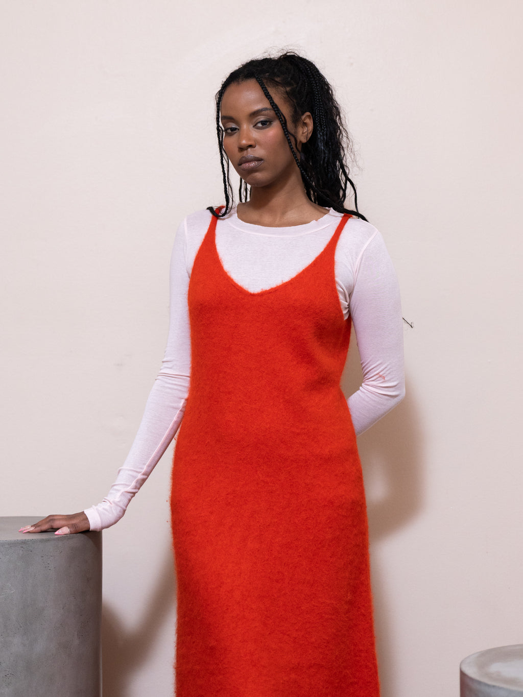 Baby Alpaca Fur Knit Dress