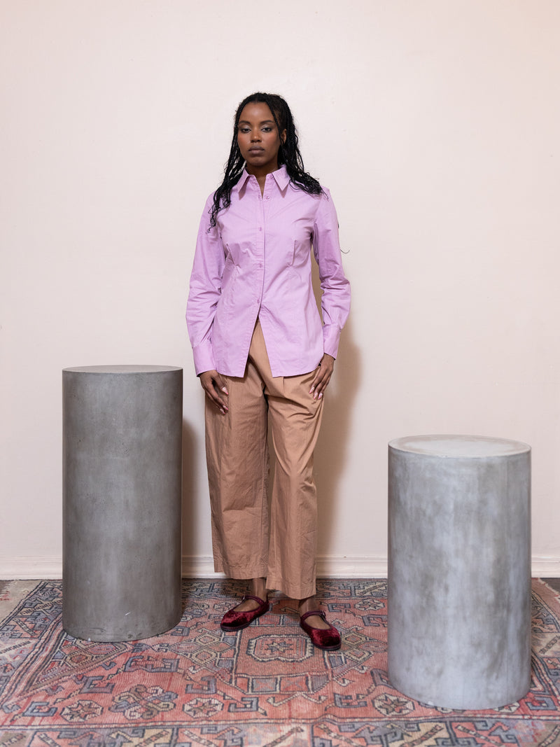 Spa Pleat Pant in Deep Khaki