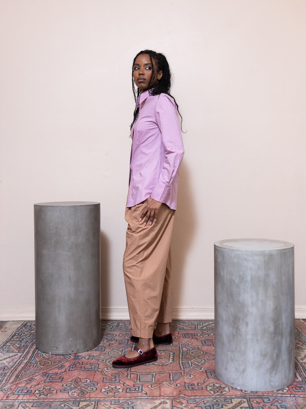 Spa Pleat Pant in Deep Khaki