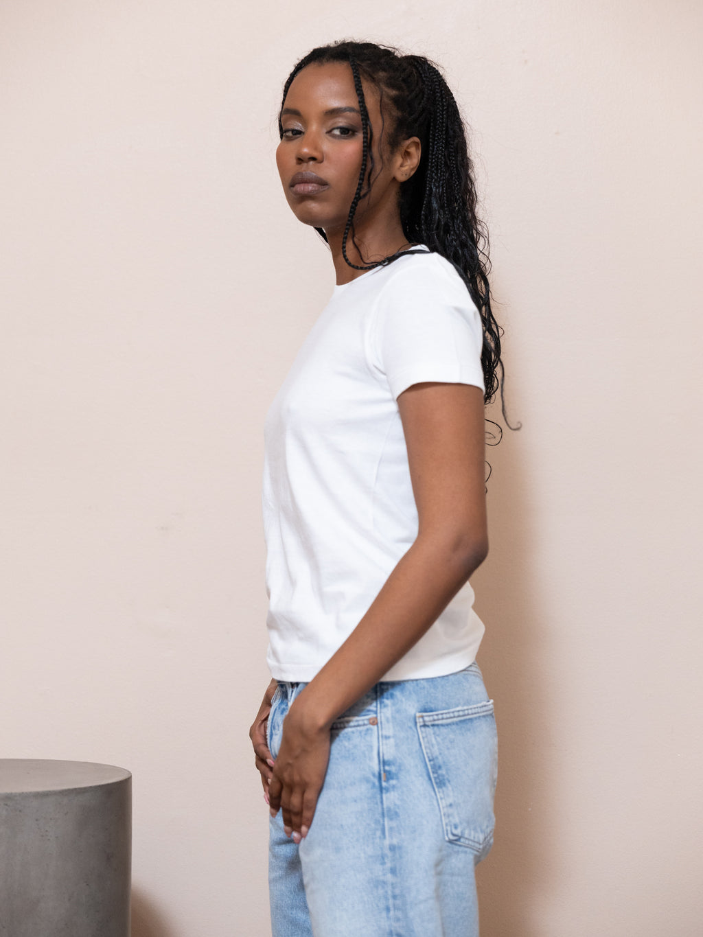 Seamless Crew Neck Tee in White