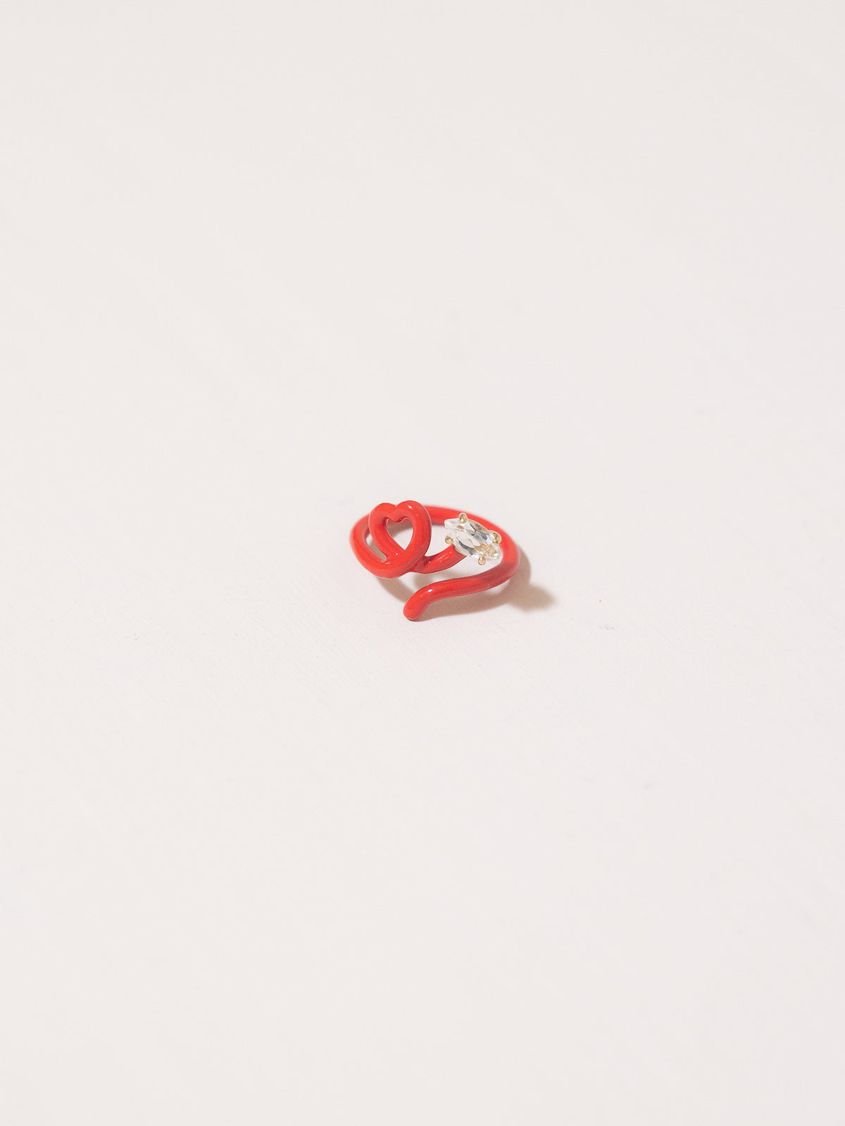 Baby Vine Heart Ring in Red