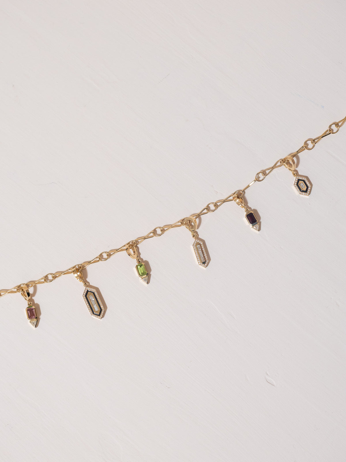 N/S Small Diamond Enamel Charm