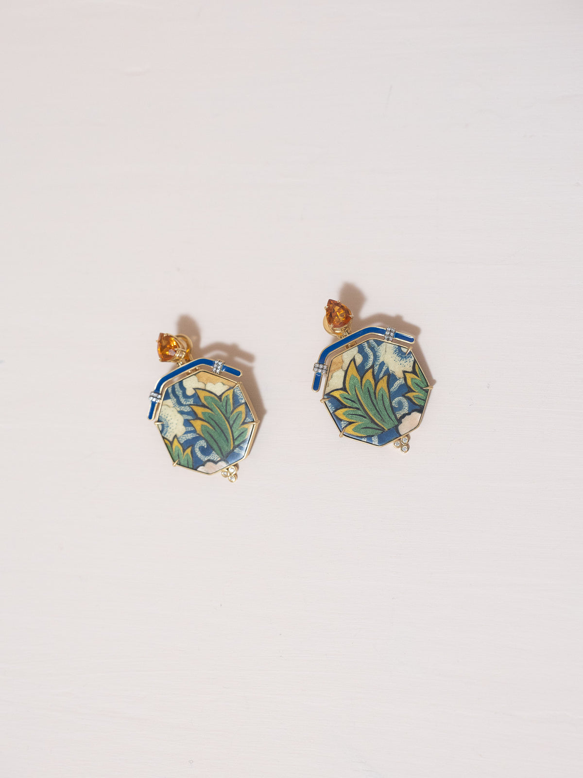 Marquetry Tibetan Leaf Earring