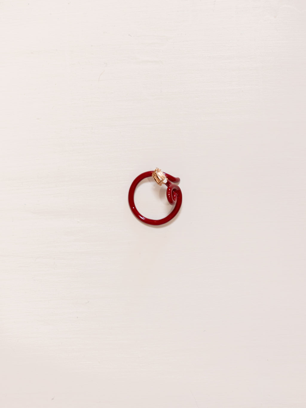 Baby Vine Tendril Ring in Burgundy