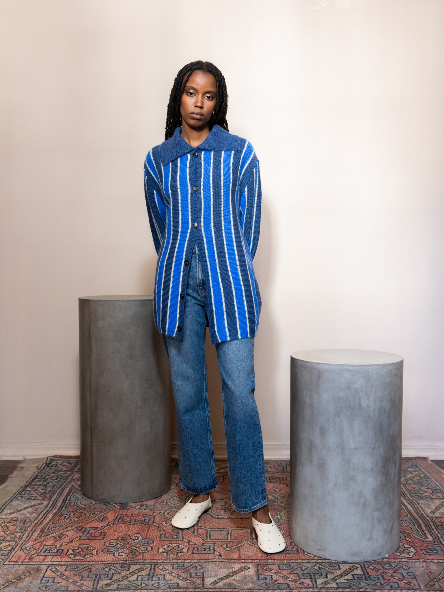 Mohair Striped Cardigan