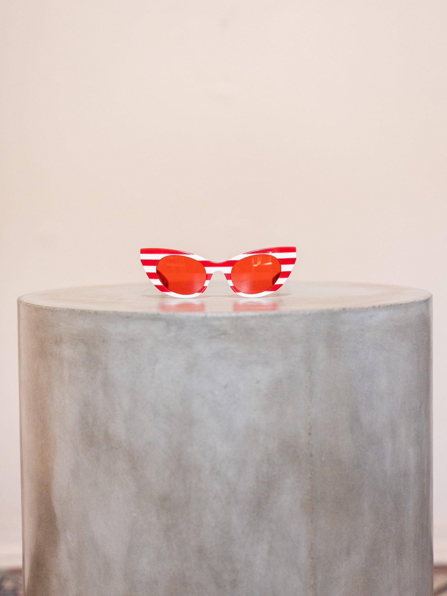 Angelica Sunglasses in Red White Stripes